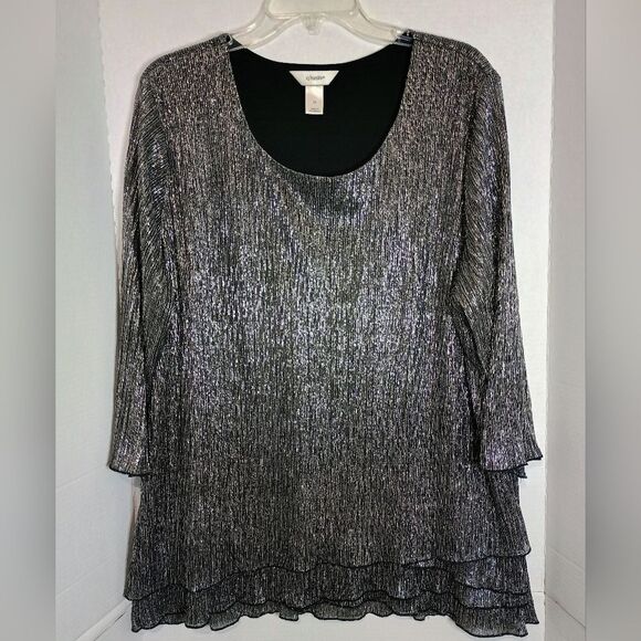 CJ Banks Women's Metallic Blouse Size 2X - Picture 1 of 5